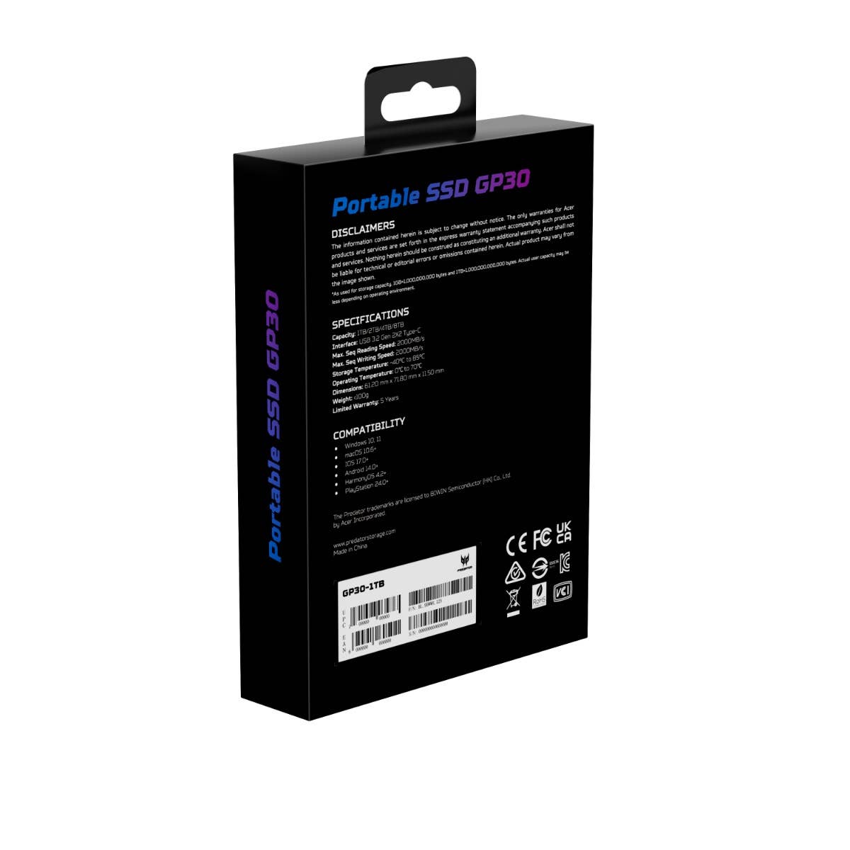 Predator GP30 SSD Externo - 1 TB 8