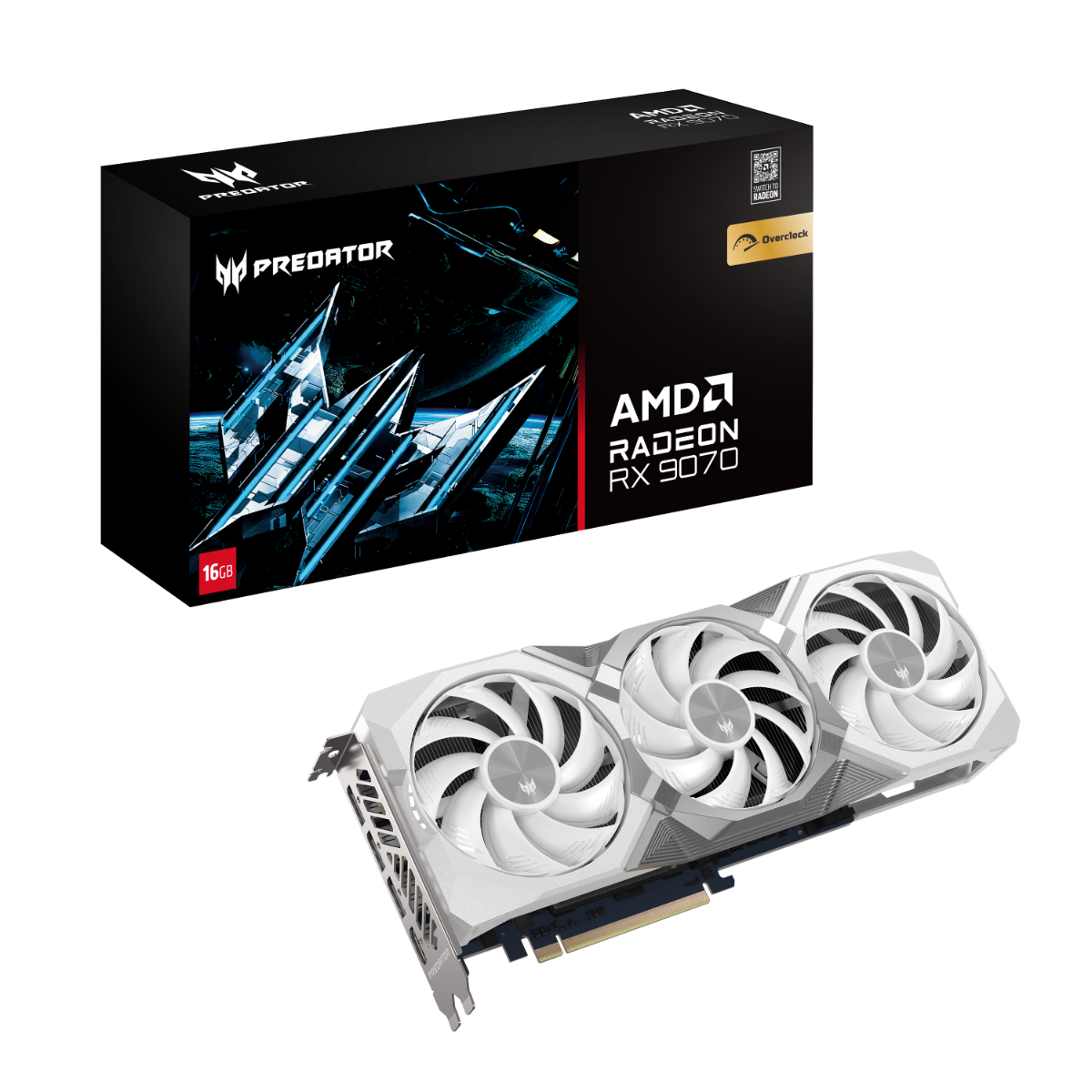 Predator BiFrost Radeon RX 9070 OC 16GB Graphics Card White Edition