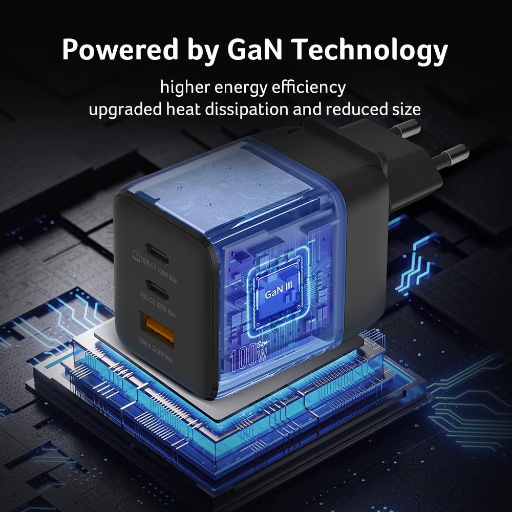 Acer GaN Charger 100W with detachable EU/UK plugs 6