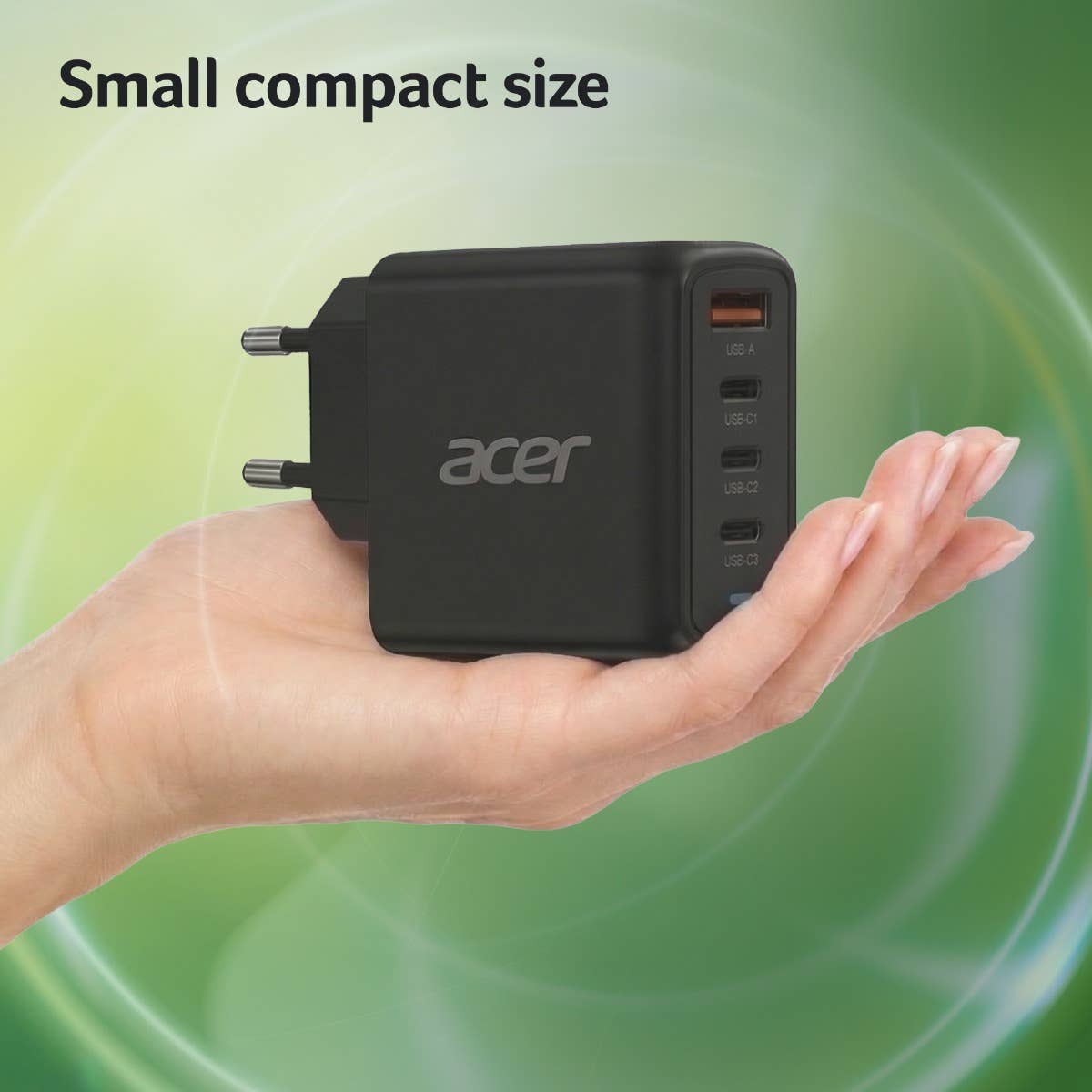 Acer 100W GaN PD Charger, USB Ports: 3C+1A, EU Plug 8